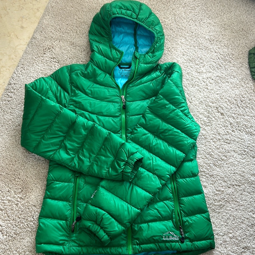 LL bean green puffer women’s jacket